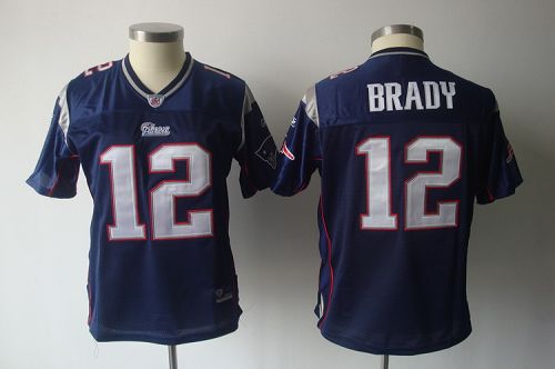Patriots #12 Tom Brady Blue Women's Team Color Stitched NFL Jersey - Click Image to Close